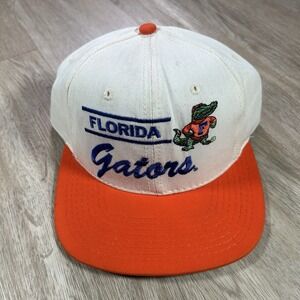 VTG Florida Gators Snapback Hat College White Orange P Cap Made in USA